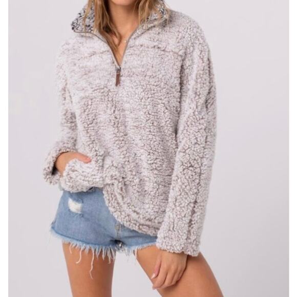 Thread & Supply Sweaters - Thread & Supply Sherpa Quarter Zip Pullover Sweater
